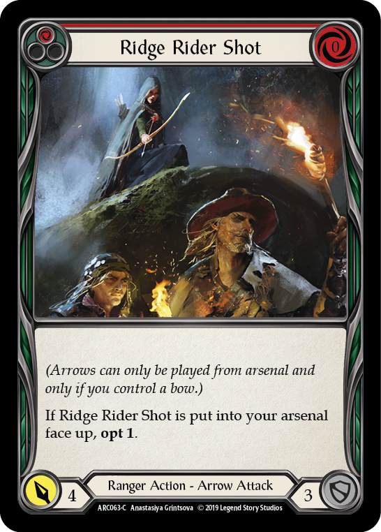 Ridge Rider Shot (Red) [ARC063-C] (Arcane Rising)  1st Edition Rainbow Foil | Webway Games