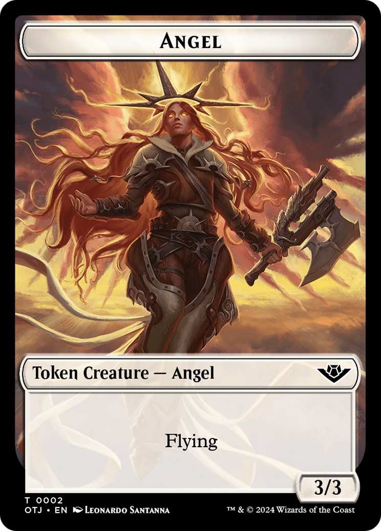 Treasure // Angel Double-Sided Token [Outlaws of Thunder Junction Tokens] | Webway Games