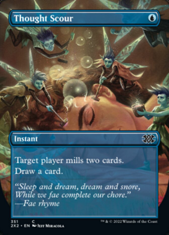 Thought Scour (Borderless Alternate Art) [Double Masters 2022] | Webway Games