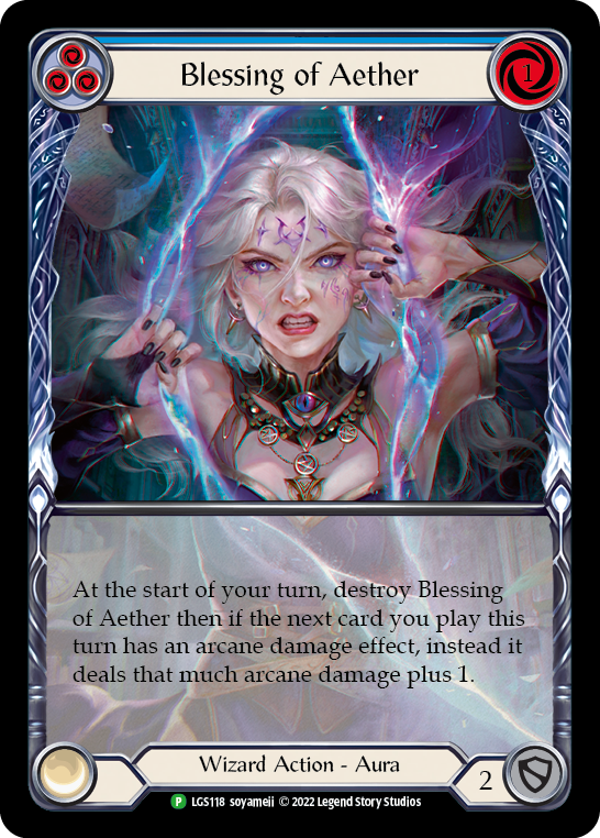 Blessing of Aether (Blue) [LGS118] (Promo)  Rainbow Foil | Webway Games