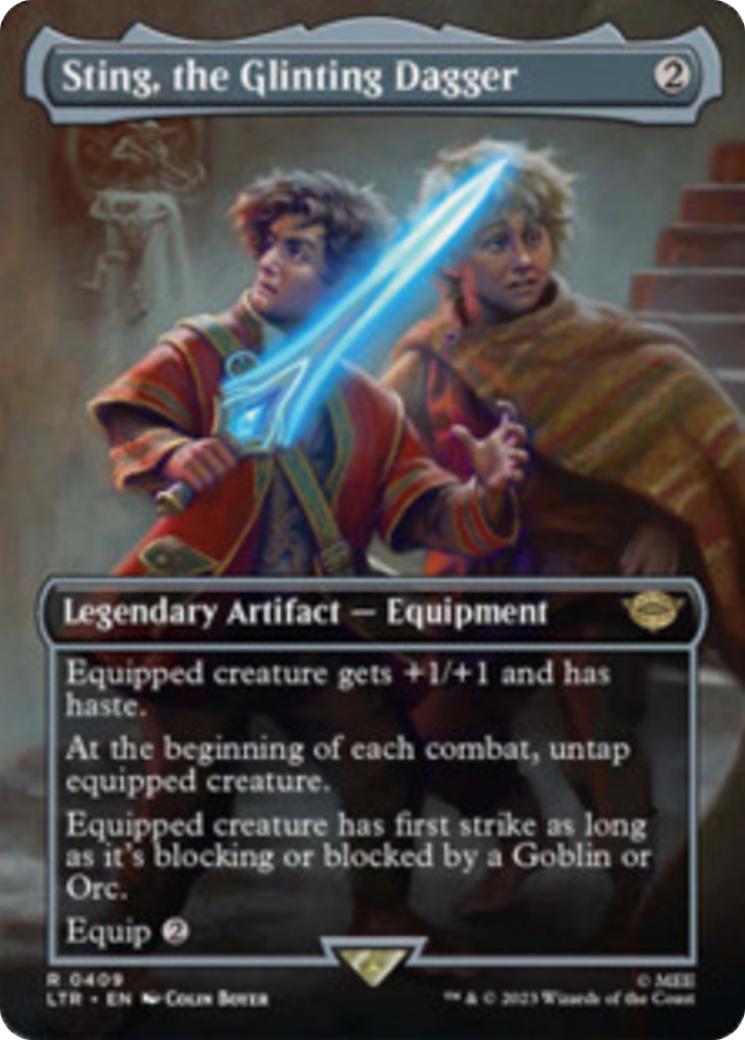 Sting, the Glinting Dagger (Borderless Alternate Art) [The Lord of the Rings: Tales of Middle-Earth] | Webway Games
