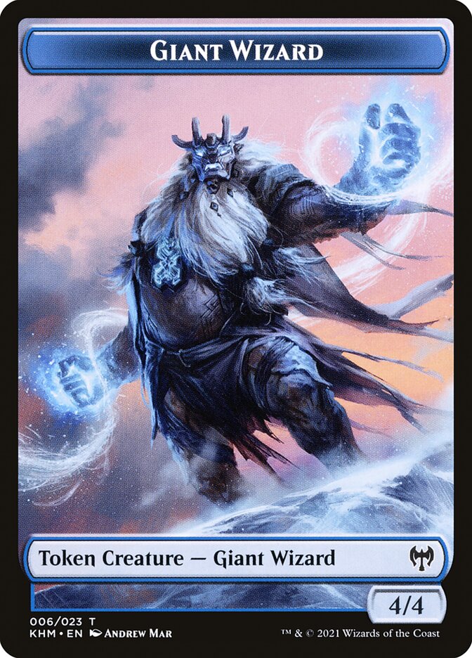 Elf Warrior // Giant Wizard Double-Sided Token [Kaldheim Tokens] | Webway Games