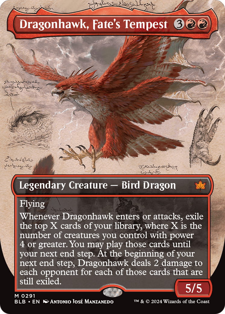 Dragonhawk, Fate's Tempest (Borderless) [Bloomburrow] | Webway Games