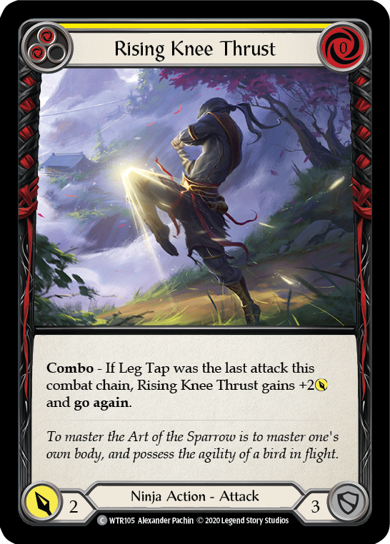 Rising Knee Thrust (Yellow) [U-WTR105] (Welcome to Rathe Unlimited)  Unlimited Rainbow Foil | Webway Games