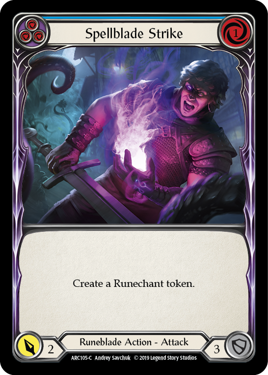 Spellblade Strike (Blue) [ARC105-C] (Arcane Rising)  1st Edition Rainbow Foil | Webway Games