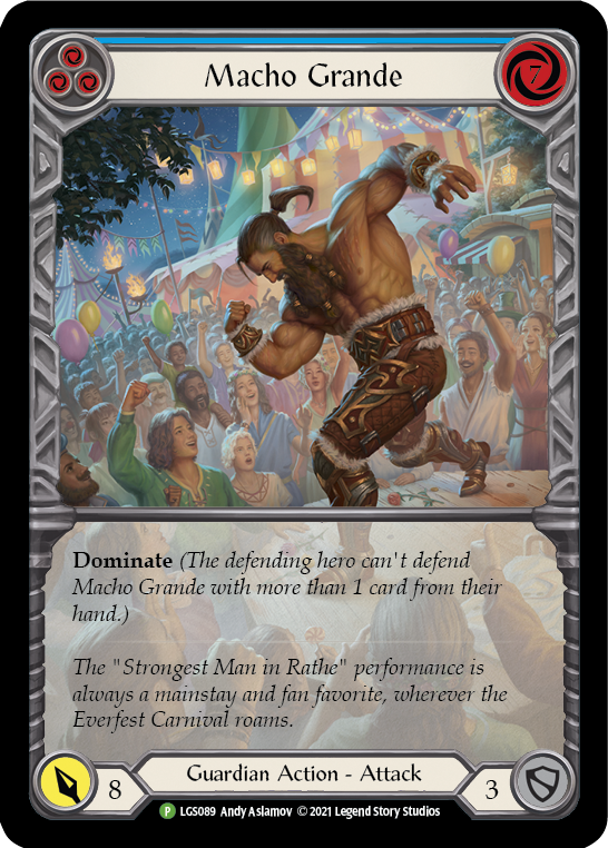 Macho Grande (Blue) [LGS089] (Promo)  Rainbow Foil | Webway Games