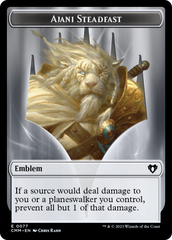 Ajani Steadfast Emblem // Wizard Double-Sided Token [Commander Masters Tokens] | Webway Games