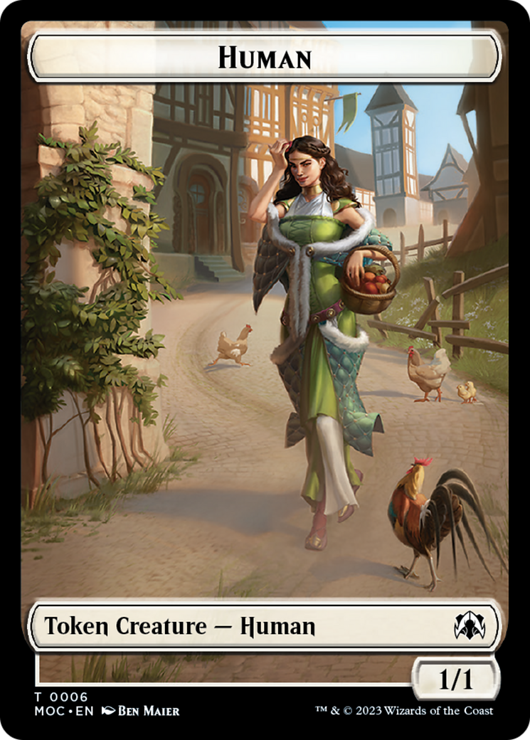 Zombie Knight // Human (6) Double-Sided Token [March of the Machine Commander Tokens] | Webway Games