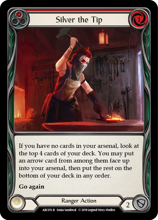 Silver the Tip (Red) [ARC051-R] (Arcane Rising)  1st Edition Rainbow Foil | Webway Games