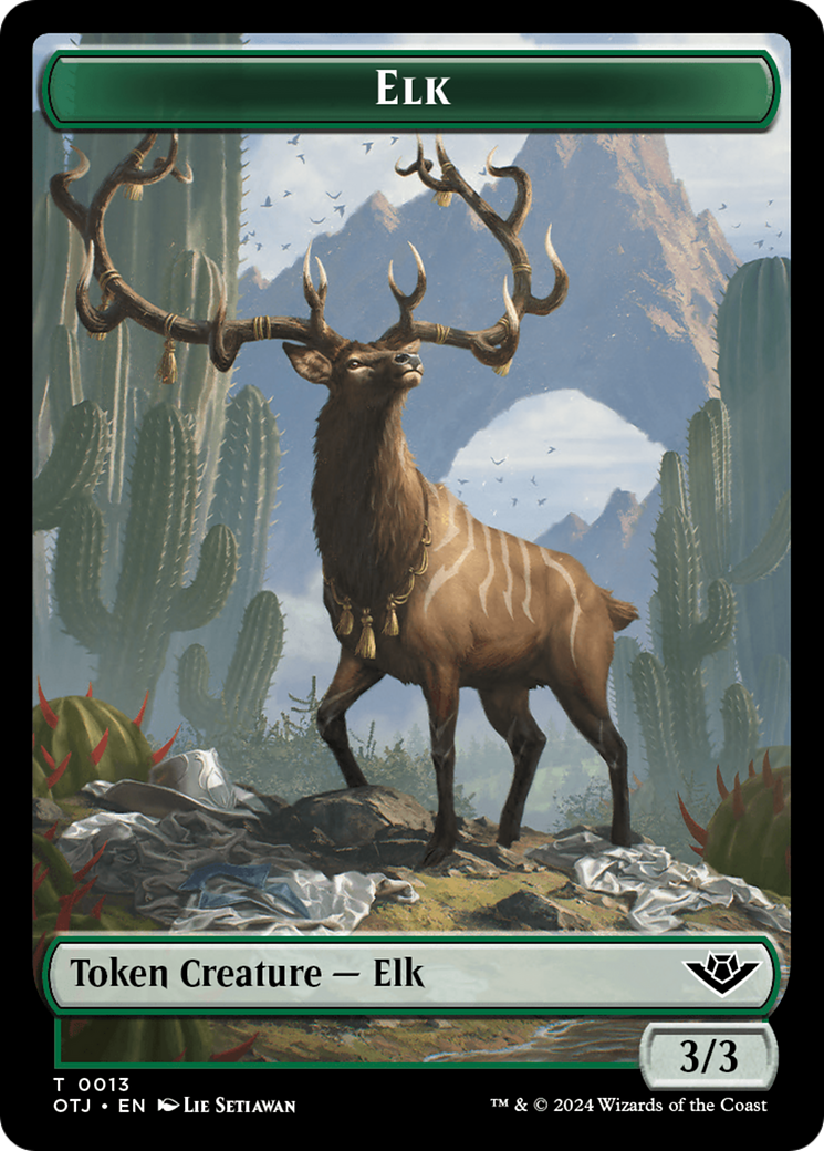 Elk // Plot Double-Sided Token [Outlaws of Thunder Junction Tokens] | Webway Games