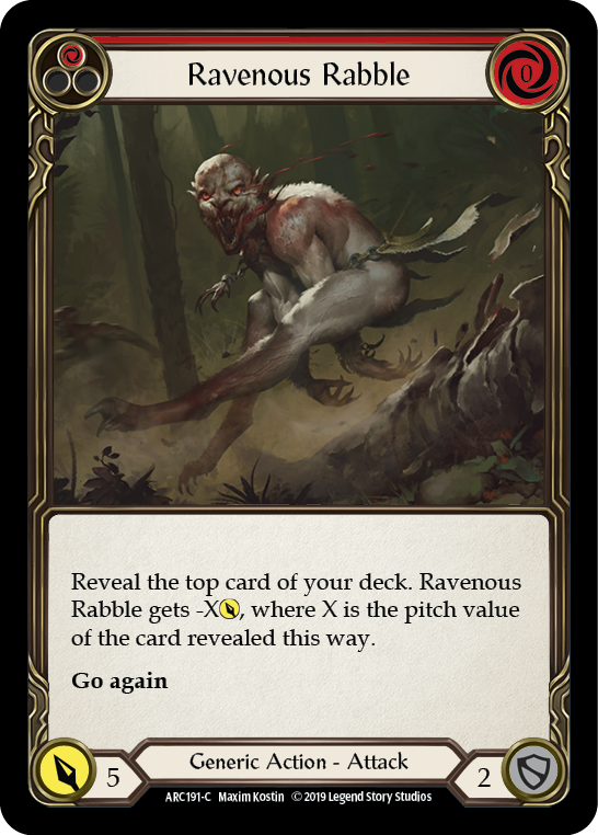 Ravenous Rabble (Red) [ARC191-C] (Arcane Rising)  1st Edition Rainbow Foil | Webway Games