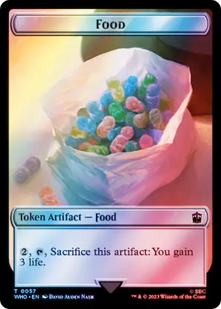 Dalek // Food (0057) Double-Sided Token (Surge Foil) [Doctor Who Tokens] | Webway Games