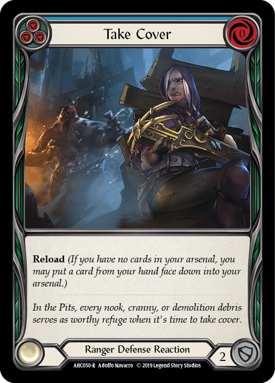 Take Cover (Blue) [ARC050-R] (Arcane Rising)  1st Edition Rainbow Foil | Webway Games