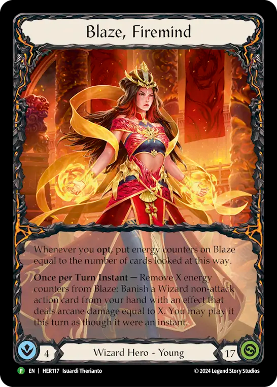 Blaze, Firemind [HER117] (Promo)  Rainbow Foil | Webway Games