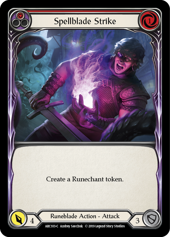Spellblade Strike (Red) [ARC103-C] (Arcane Rising)  1st Edition Rainbow Foil | Webway Games