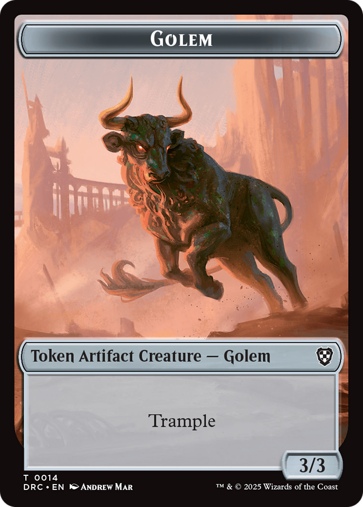 Golem (0014) // Golem (0015) Double-Sided Token [Aetherdrift Tokens] | Webway Games