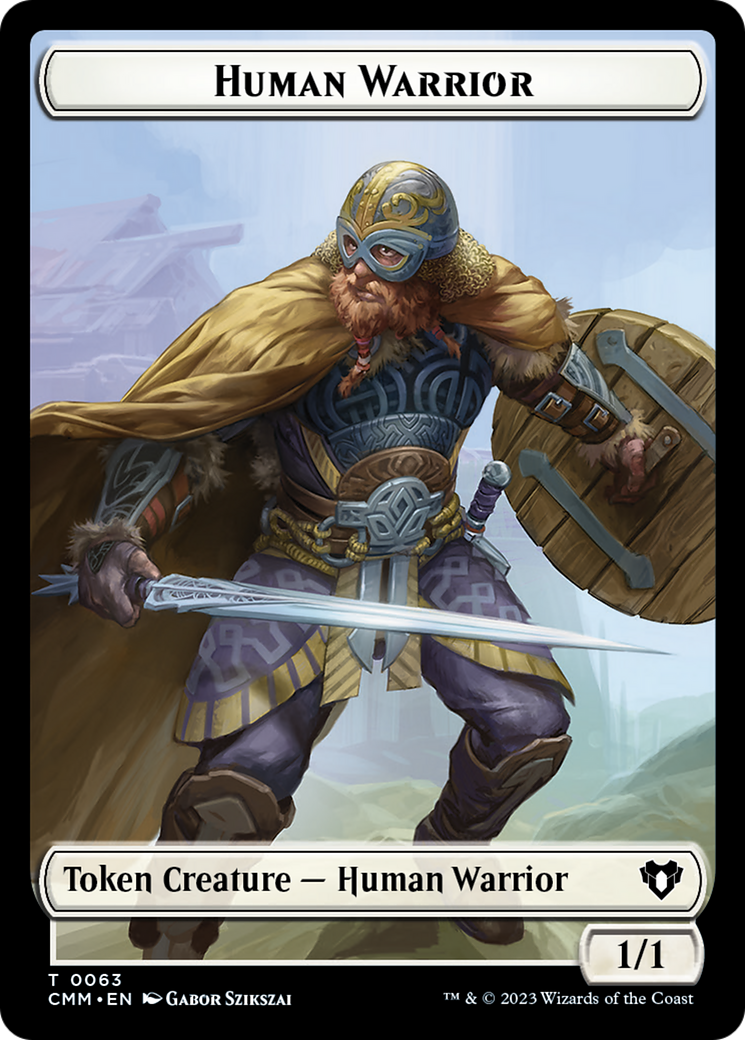 Human Warrior // Zombie Army Double-Sided Token [Commander Masters Tokens] | Webway Games