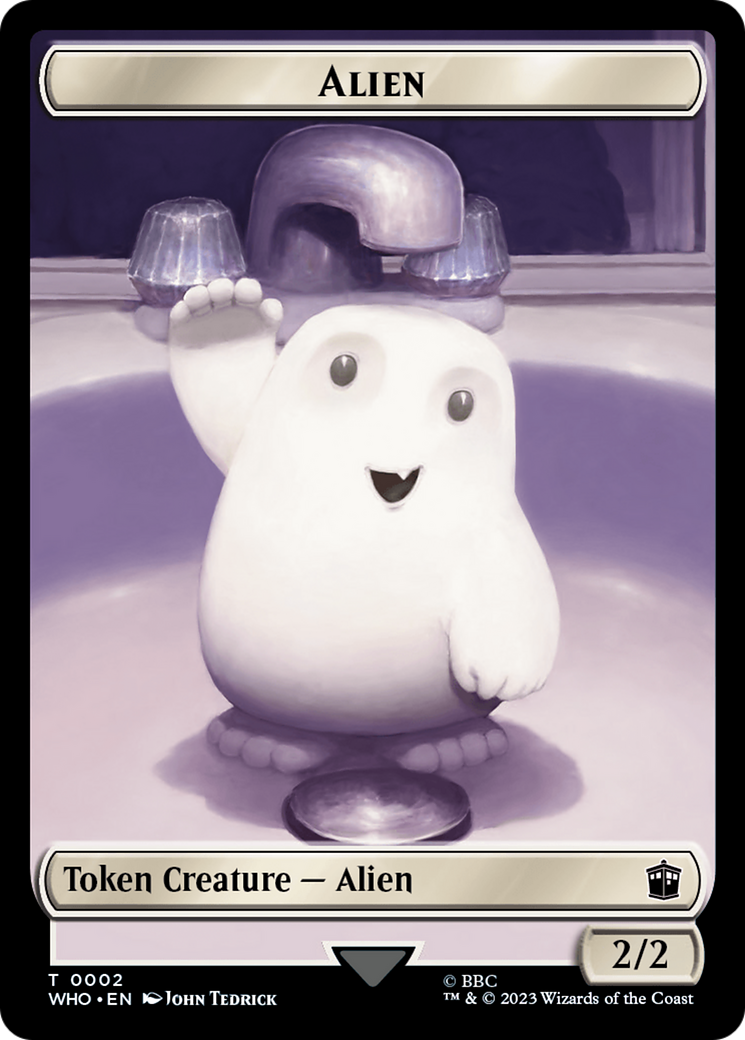 Alien // Alien Salamander Double-Sided Token [Doctor Who Tokens] | Webway Games