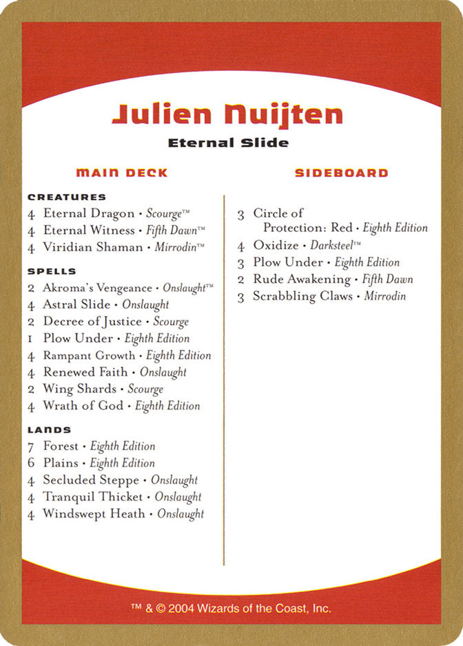 Julien Nuijten Decklist [World Championship Decks 2004] | Webway Games