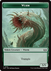Wurm (0019) // Manifest Double-Sided Token [Duskmourn: House of Horror Commander Tokens] | Webway Games