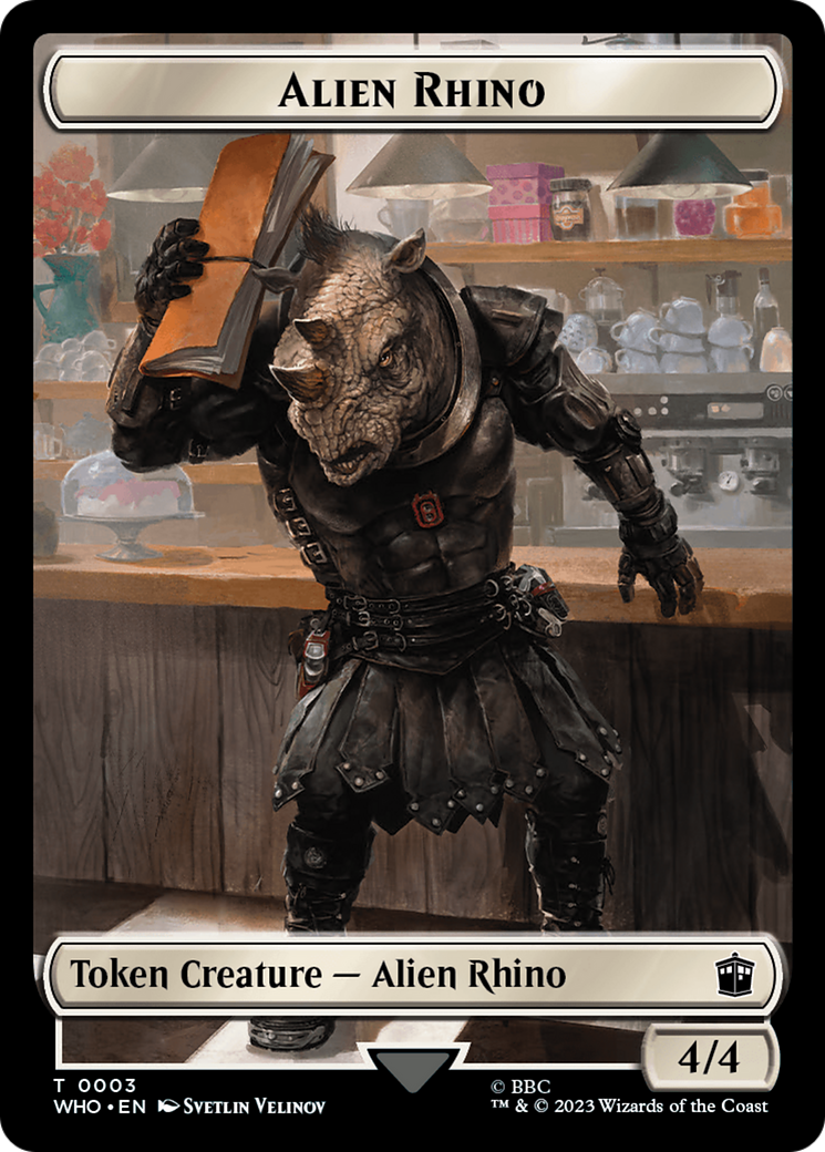 Alien Rhino // Clue (0022) Double-Sided Token [Doctor Who Tokens] | Webway Games