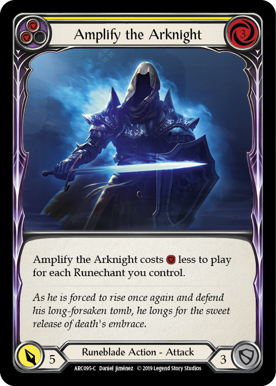 Amplify the Arknight (Yellow) [ARC095-C] (Arcane Rising)  1st Edition Rainbow Foil | Webway Games