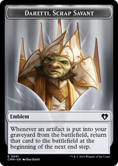 Soldier (0009) // Daretti, Scrap Savant Emblem Double-Sided Token [Commander Masters Tokens] | Webway Games