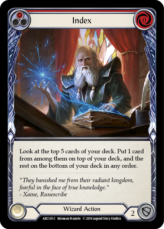 Index (Red) [ARC135-C] (Arcane Rising)  1st Edition Rainbow Foil | Webway Games