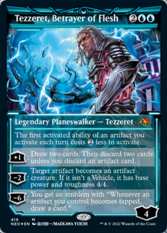 Tezzeret, Betrayer of Flesh (Showcase) (Foil Etched) [Kamigawa: Neon Dynasty] | Webway Games