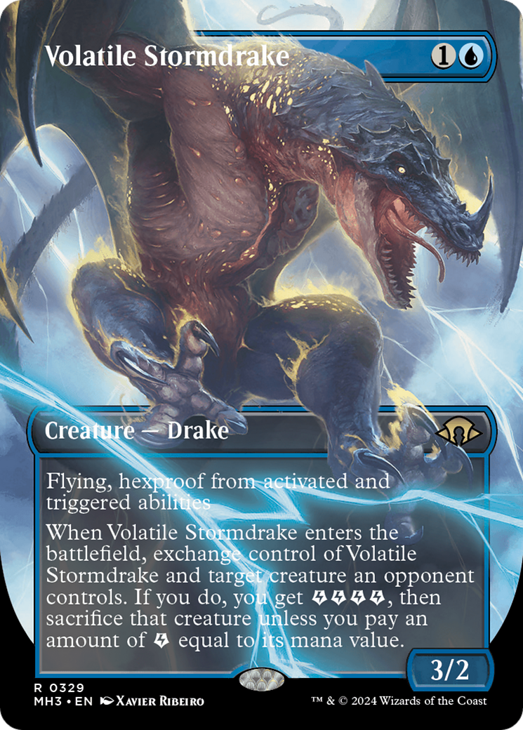 Volatile Stormdrake (Borderless) [Modern Horizons 3] | Webway Games