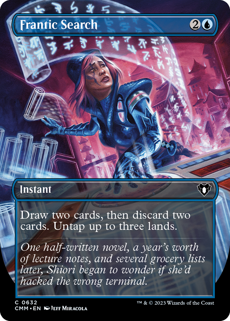 Frantic Search (Borderless Alternate Art) [Commander Masters] | Webway Games