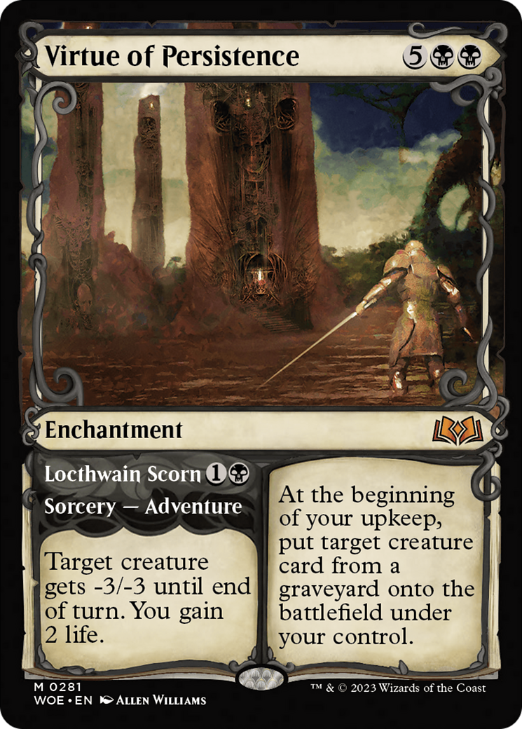 Virtue of Persistence // Locthwain Scorn (Showcase) [Wilds of Eldraine] | Webway Games
