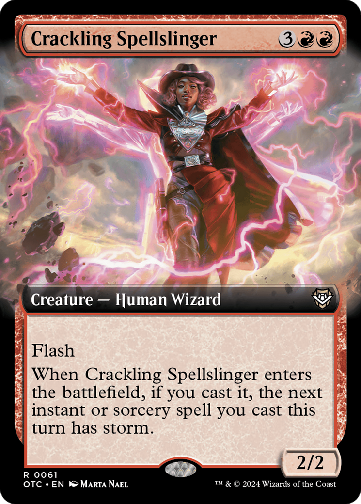 Crackling Spellslinger (Extended Art) [Outlaws of Thunder Junction Commander] | Webway Games