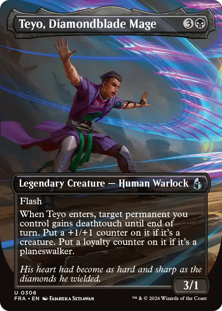 Teyo, Diamondblade Mage (Borderless) [Reality Fracture] | Webway Games