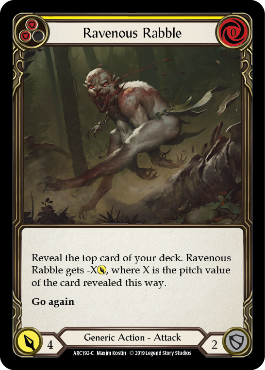 Ravenous Rabble (Yellow) [ARC192-C] (Arcane Rising)  1st Edition Rainbow Foil | Webway Games