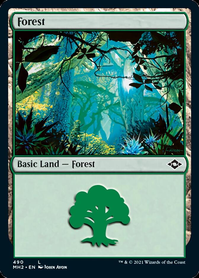 Forest (490) (Foil Etched) [Modern Horizons 2] | Webway Games