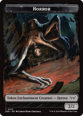 Horror // Glimmer Double-Sided Token [Duskmourn: House of Horror Tokens] | Webway Games