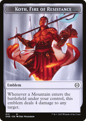 Koth, Fire of Resistance Emblem [Phyrexia: All Will Be One Tokens] | Webway Games