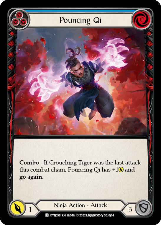 Pouncing Qi (Blue) [DYN058] (Dynasty)  Rainbow Foil | Webway Games