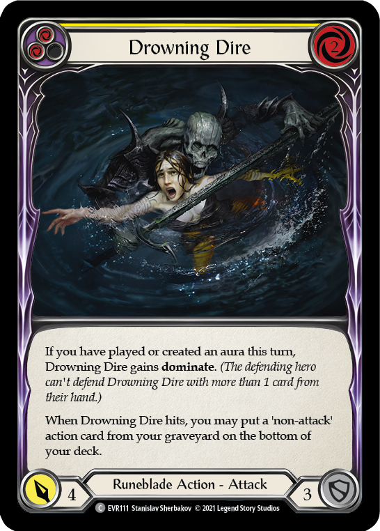 Drowning Dire (Yellow) [EVR111] (Everfest)  1st Edition Rainbow Foil | Webway Games