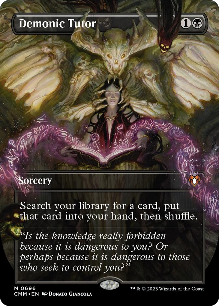 Demonic Tutor (Borderless Alternate Art) [Commander Masters] | Webway Games