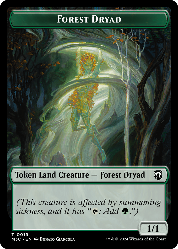 Forest Dryad // Vivien Reid Emblem Double-Sided Token [Modern Horizons 3 Commander Tokens] | Webway Games