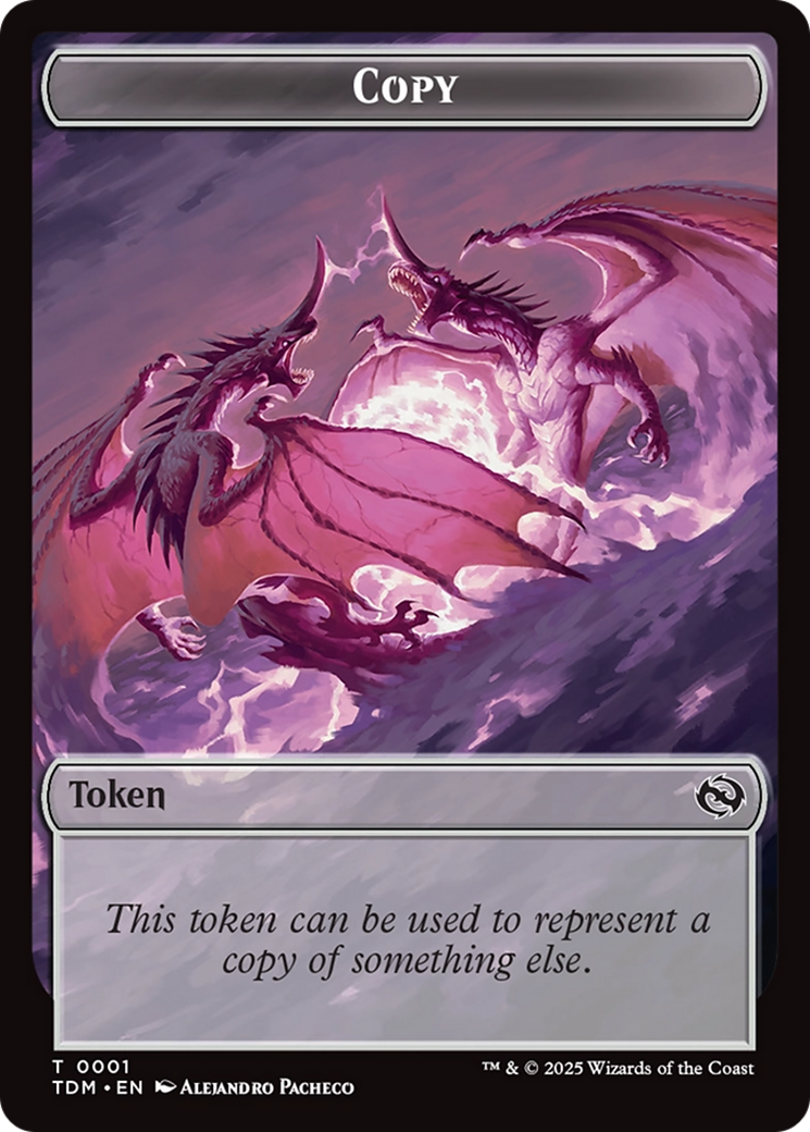 Copy // Dragon (0014) Double-Sided Token [Tarkir: Dragonstorm Commander Tokens] | Webway Games