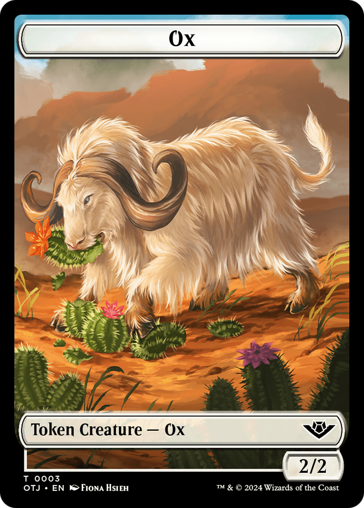 Mercenary // Ox Double-Sided Token [Outlaws of Thunder Junction Tokens] | Webway Games