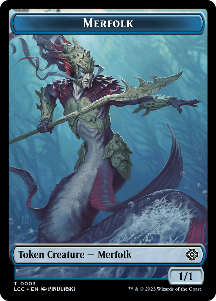Frog Lizard // Merfolk (0003) Double-Sided Token [The Lost Caverns of Ixalan Commander Tokens] | Webway Games