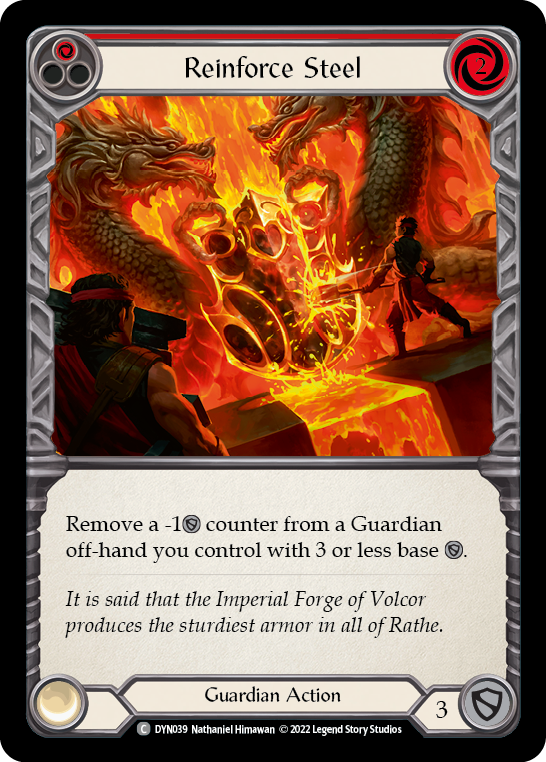 Reinforce Steel (Red) [DYN039] (Dynasty)  Rainbow Foil | Webway Games