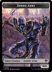 Human Warrior // Zombie Army Double-Sided Token [Commander Masters Tokens] | Webway Games