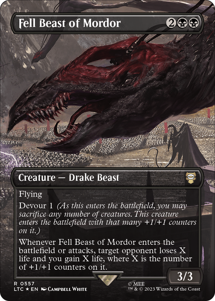 Fell Beast of Mordor (Borderless) (Surge Foil) [The Lord of the Rings: Tales of Middle-Earth Commander] | Webway Games