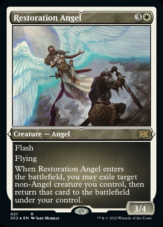 Restoration Angel (Foil Etched) [Double Masters 2022] | Webway Games