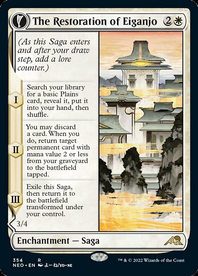 The Restoration of Eiganjo // Architect of Restoration (Showcase Soft Glow) [Kamigawa: Neon Dynasty] | Webway Games